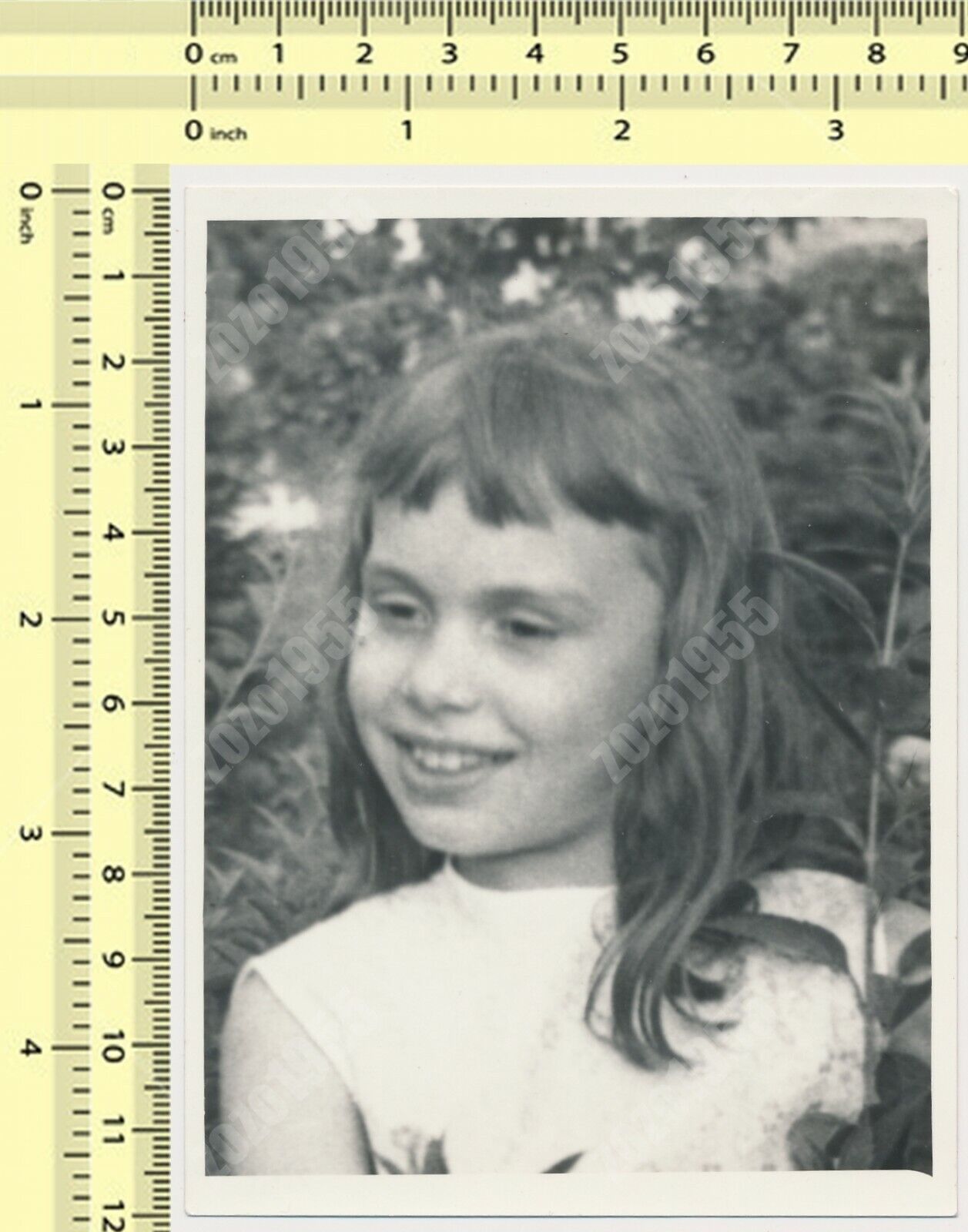 1970's Girl Smile Kid Child Smiling Portrait vintage original old photo snapshot
