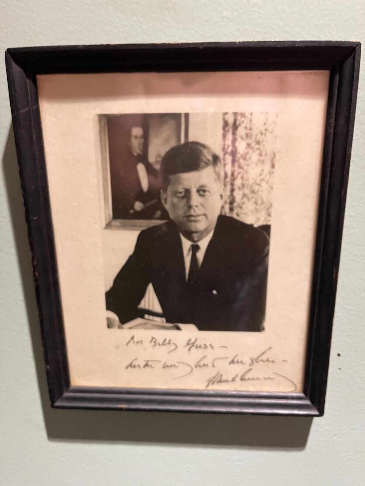 John F Kennedy signed photo w/ certificate from Marine Helicopter S1