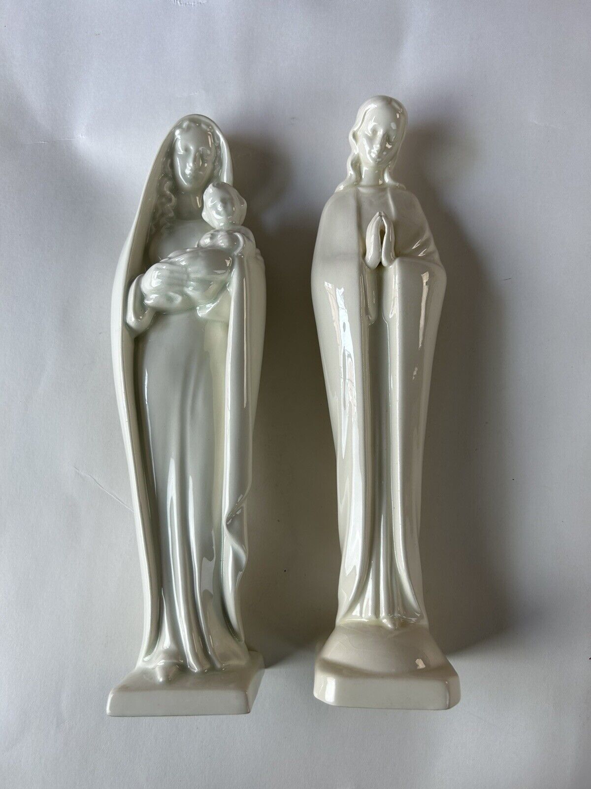 2 Vintage Goebel Sacrart Madonna Baby Jesus Mother Mary Porcelain W Germany lot