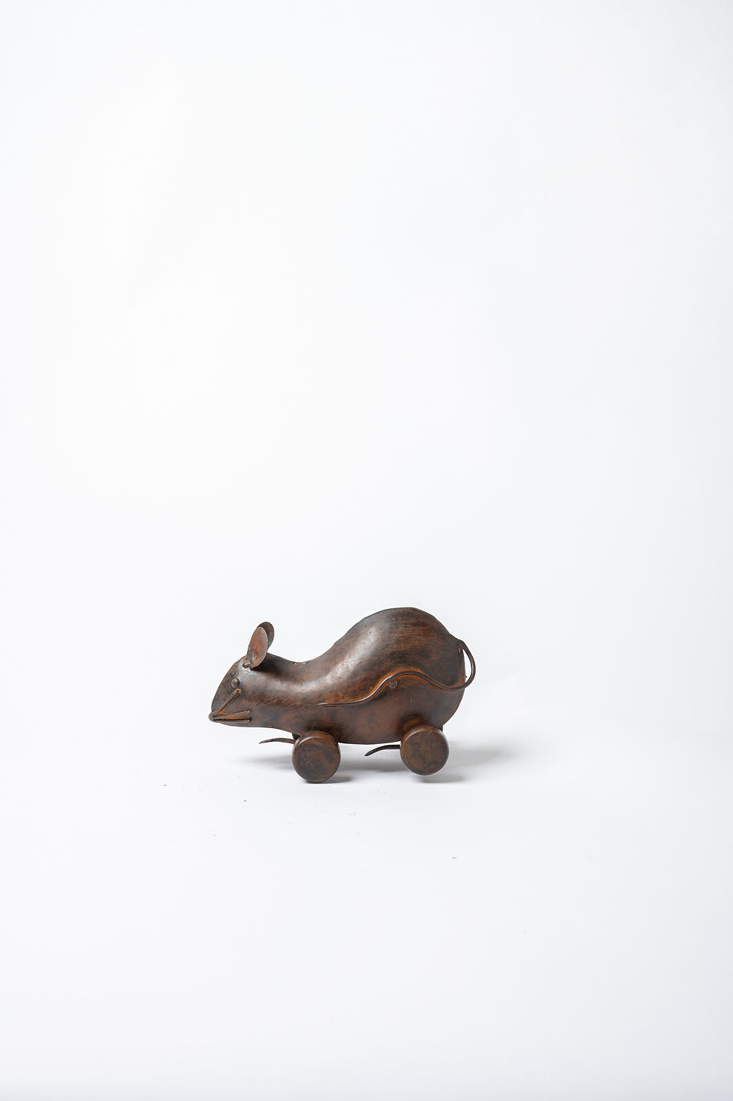 De Kulture Handcrafted Reclaimed Iron Vintage Black Rat on Wheel Figurine