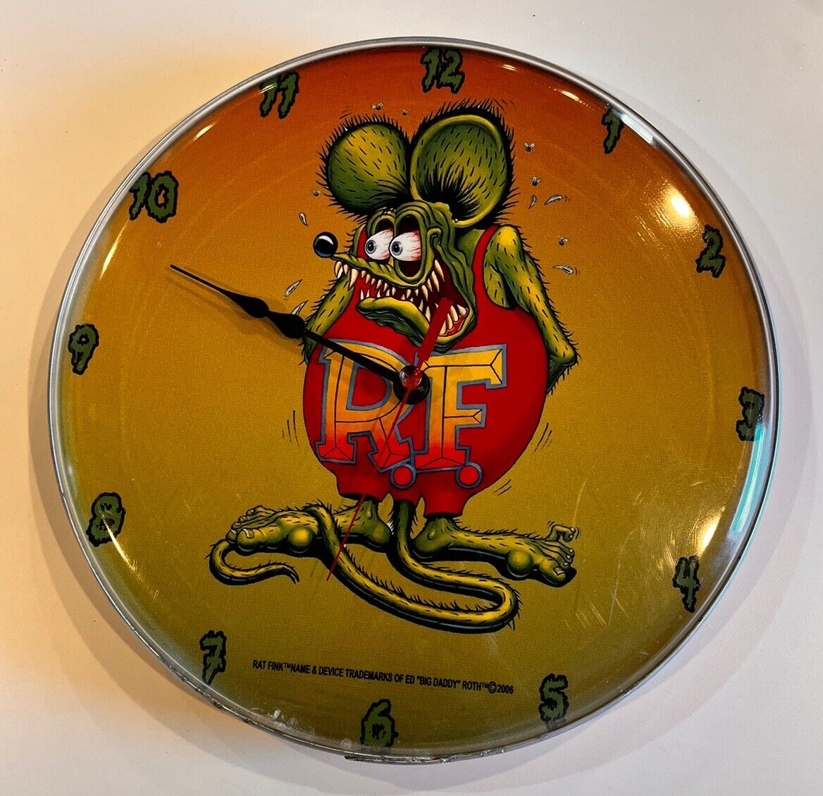 Rat Fink Wall Clock Limited Edition Vintage Great For Man Cave Or Bar. See Pics