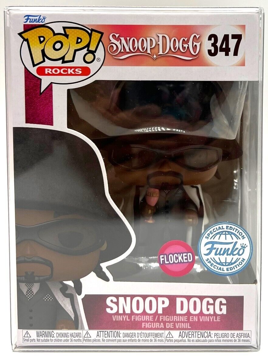 Funko Pop Rocks Snoop Dogg #347 Flocked Funko Special Edition with Protector