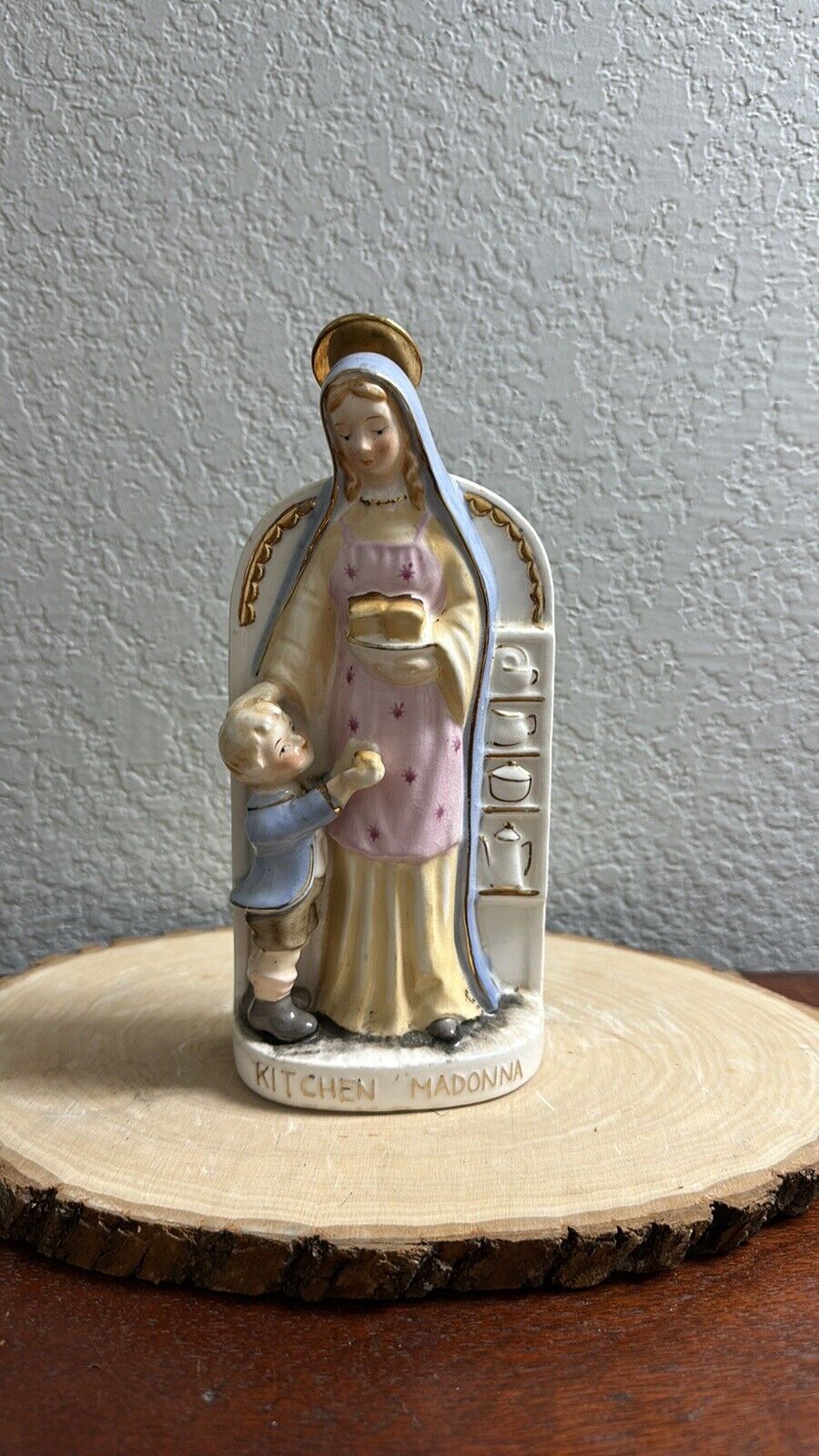 Vintage 1959 Madonna of the Kitchen Ceramic Wall Hanging Mary Excellent