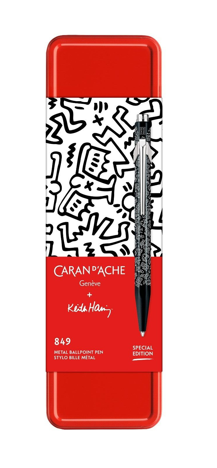 Caran d\'Ache 849 Keith Haring Ballpoint Pen in Black - Christmas 2023 - NEW