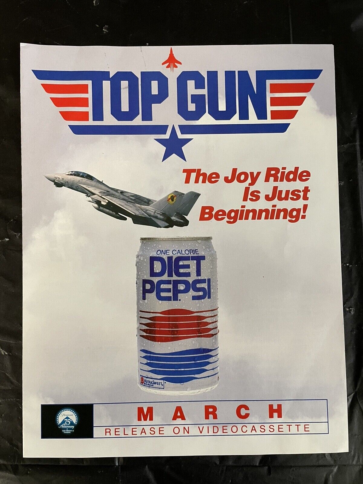 Top Gun Videocassette Diet Pepsi Sweepstakes Promotion Ad