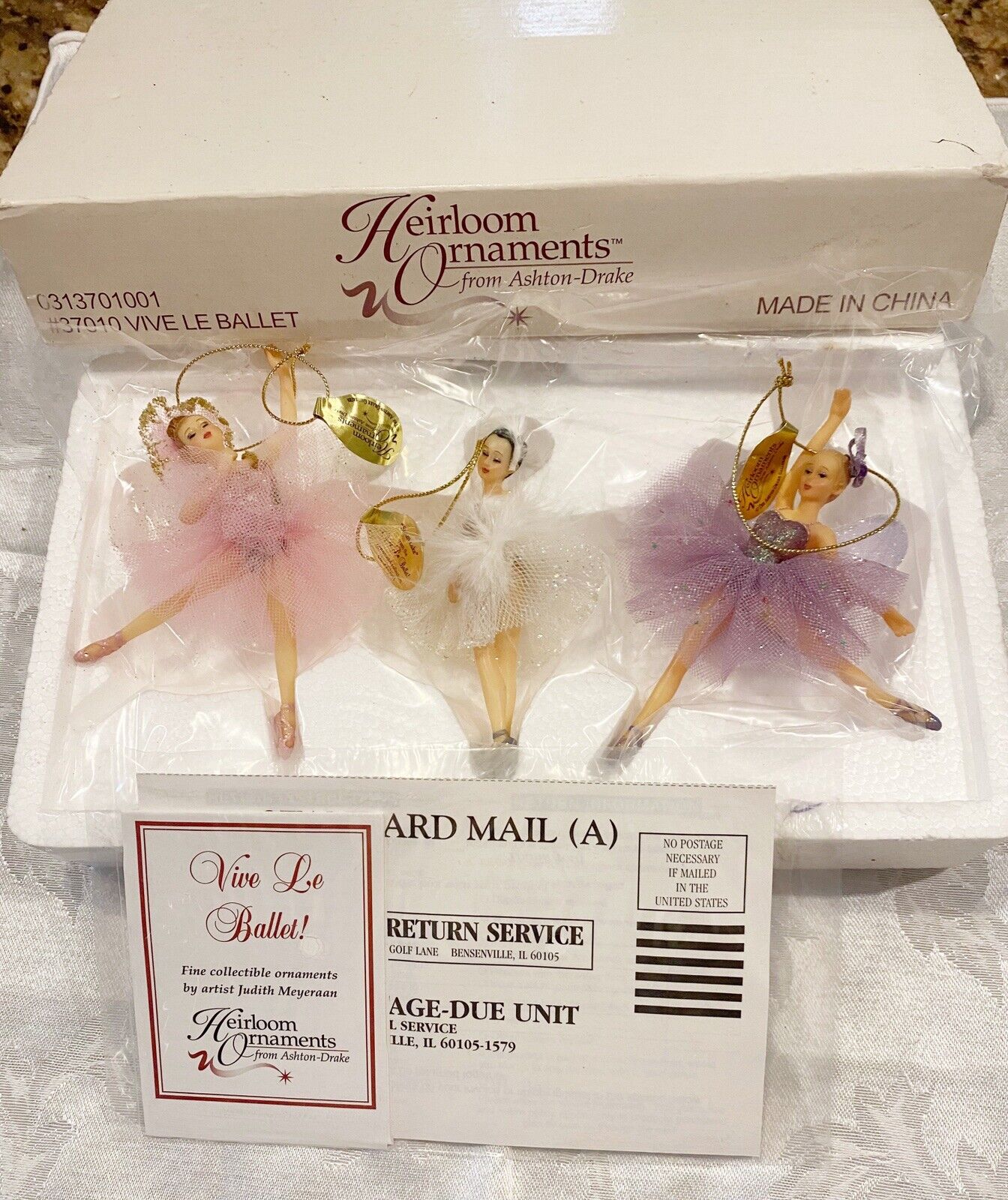 Heirloom Ornaments from Ashton-Drake Vive Le Ballet 2 Sets Of 3  New W/Box