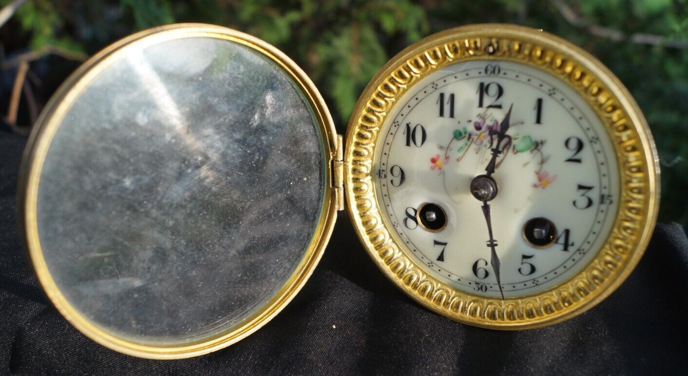 Antique 1860s - 1880s Samuel Marti French Clock Movement - WORKS - SEE VIDEO
