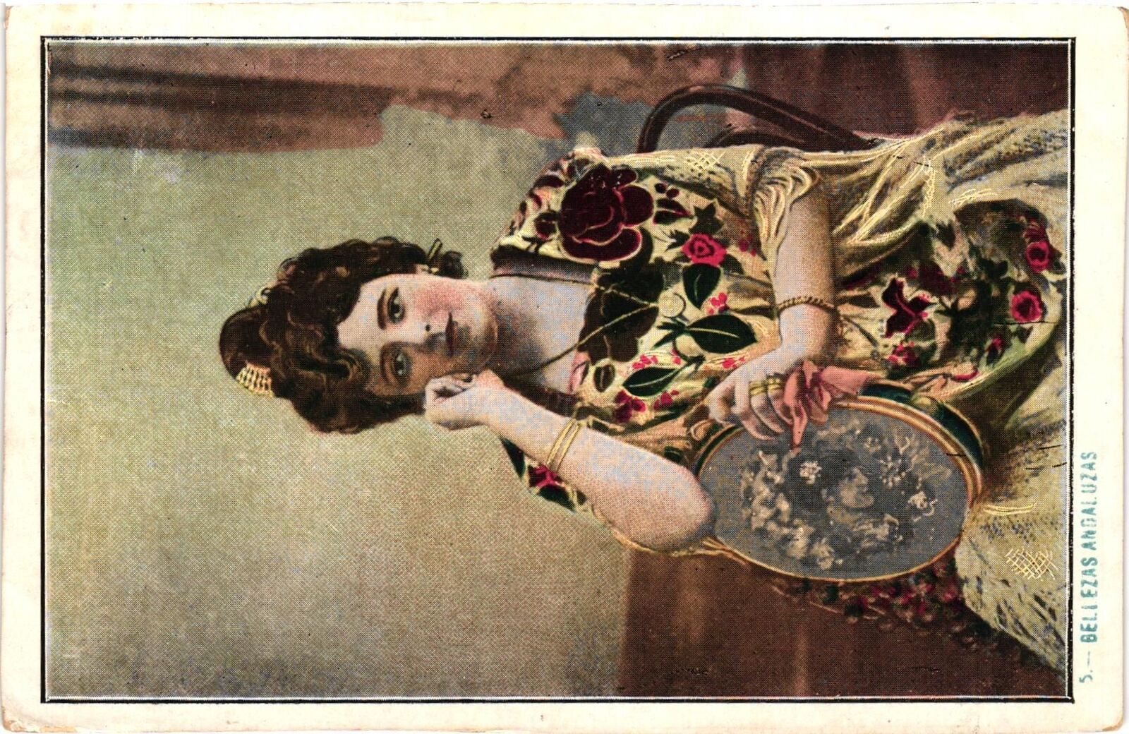 Vintage Postcard- A woman sitting Early 1900s
