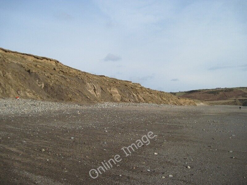 Photo 6x4 Conglomerate bank below the sand dunes. Tai-morfa The line of p c2010
