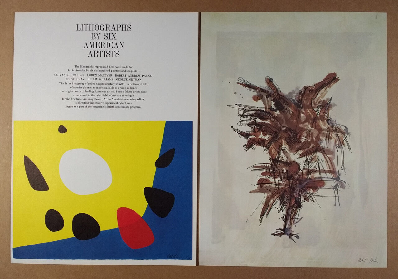 Lithographs by 6 American Artists Alexander Calder L MacIver article clipping
