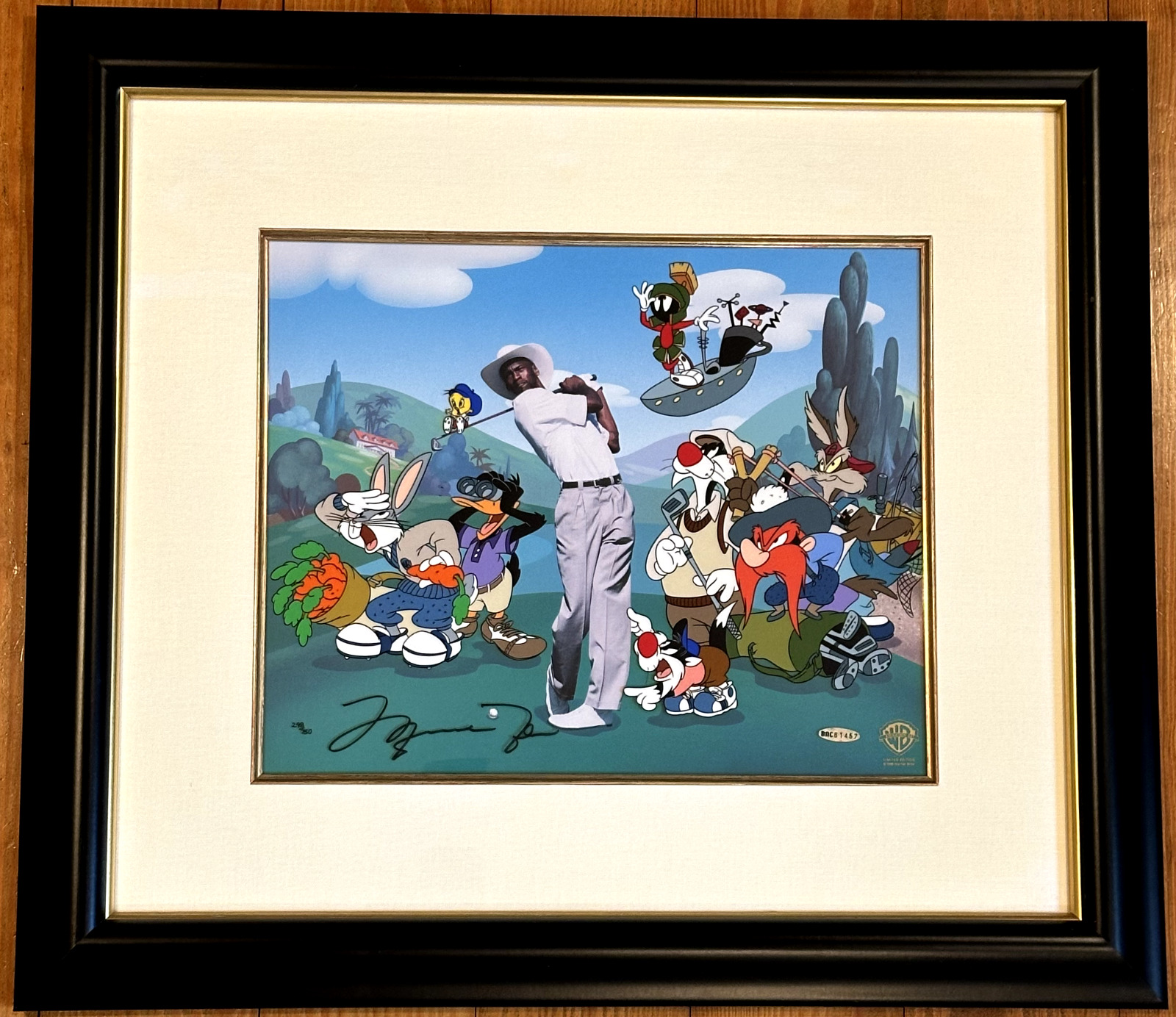 Michael Jordan Signed L.E Animation Cel 298/750 Upper Deck & Warner Bros Golf