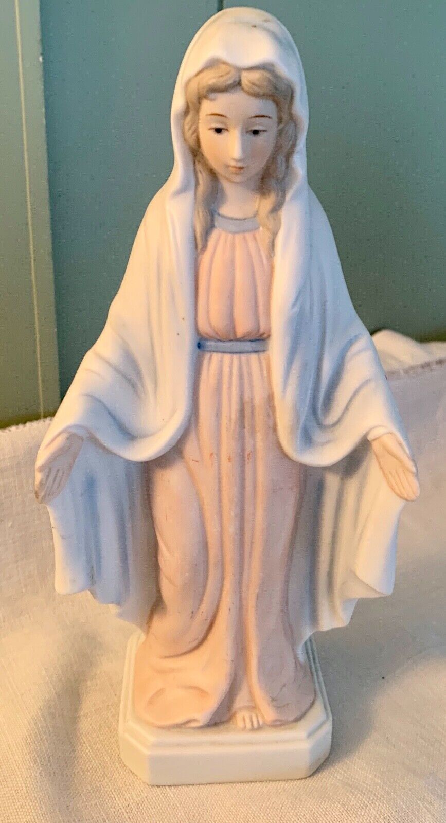 Porcelain Lefton Madonna Figurine Blessed Mother Catholic Mary Statue Figurine