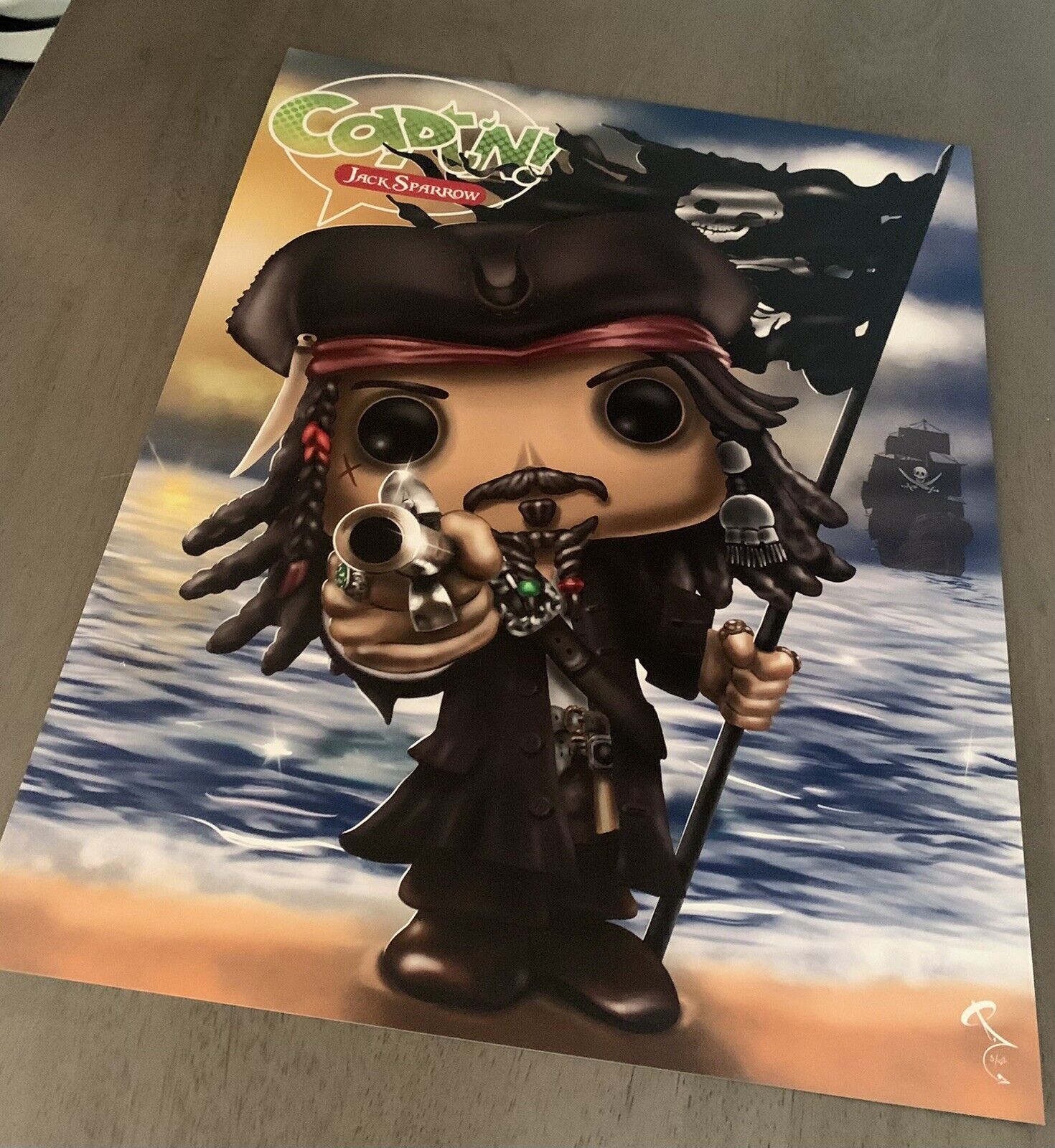 Pirates Of The Caribbean Captain Jack Sparrow Johnny Depp funko Style print