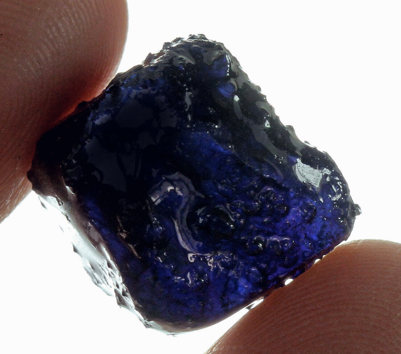 21Ct Heated Blue Sapphire Facet Rough Specimen Glass Filled YBB7668
