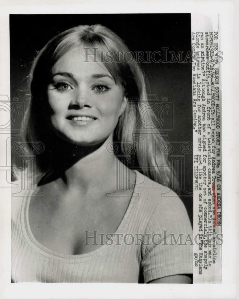 1966 Press Photo Actress Andrea Dromm, Hollywood - kfx14804