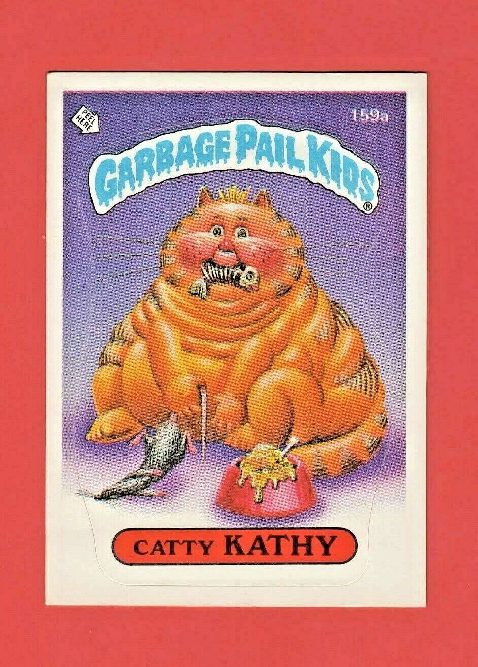 1986 GARBAGE PAIL KIDS #159A ORIGINAL SERIES 4  - -   CATTY KATHY  NM CONDITION