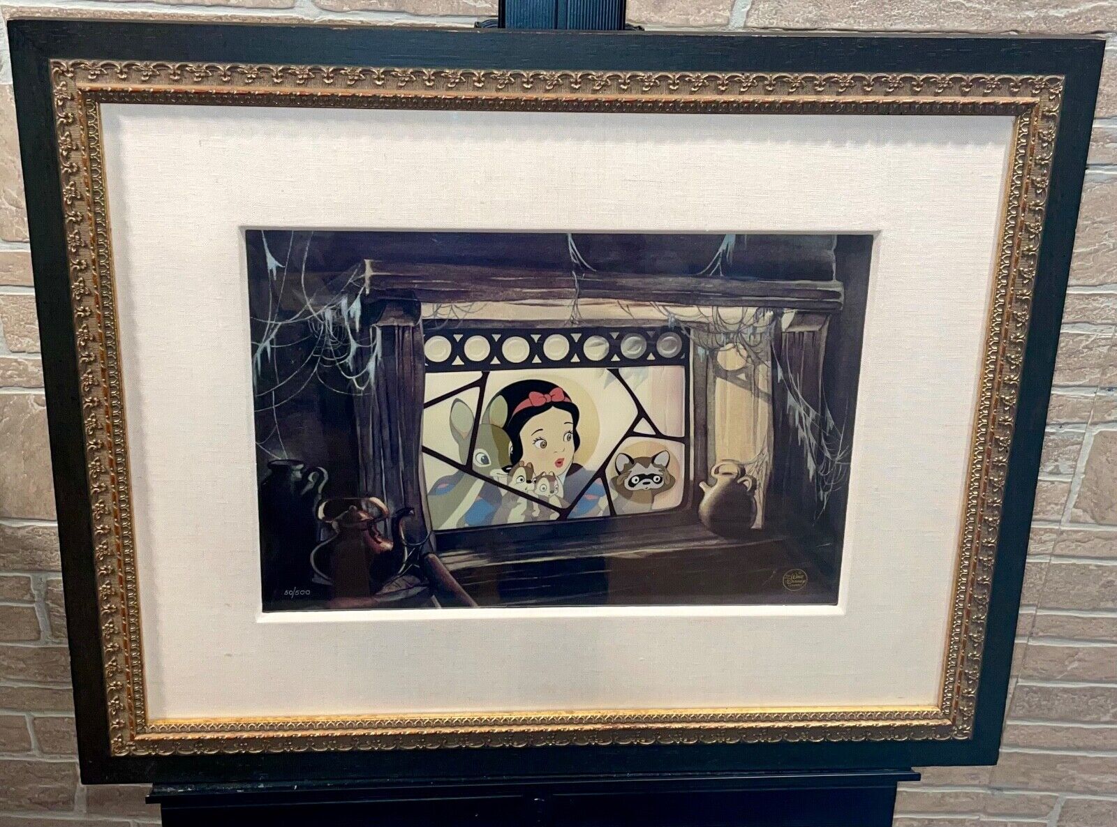 Disney Animation Cel Snow White Is Anyone Home Rare Limited Edition Art Cell