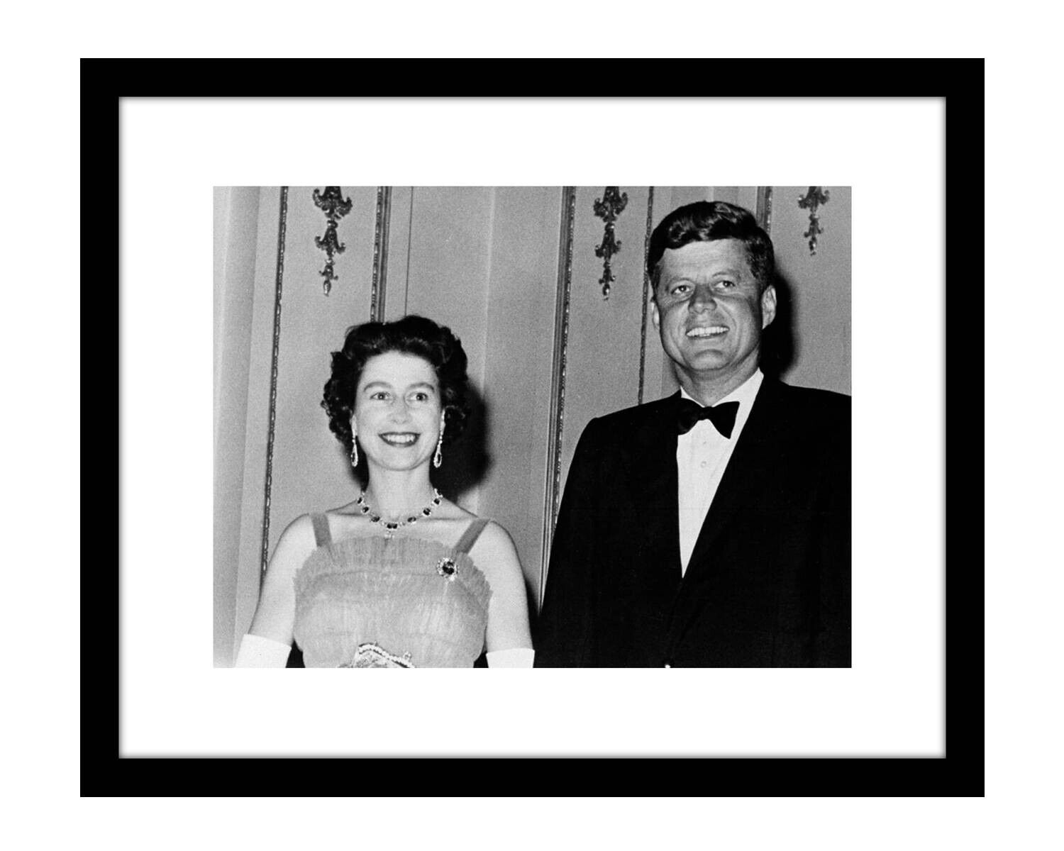 John F Kennedy & Queen Elizabeth II photo 8x10 print England crown president JFK