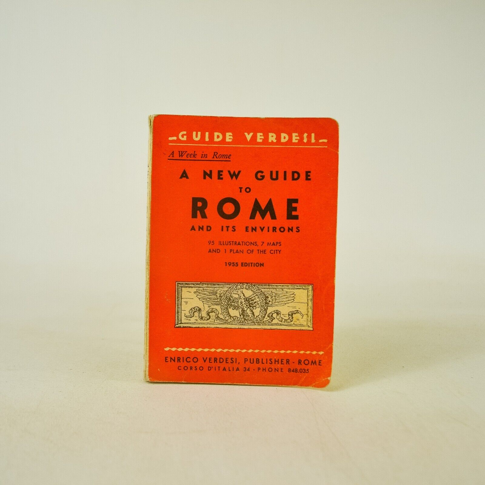 Vintage 1955  A New Guide to Rome  95 Illustrations, 7 Maps ed. Enrico Verdesi 