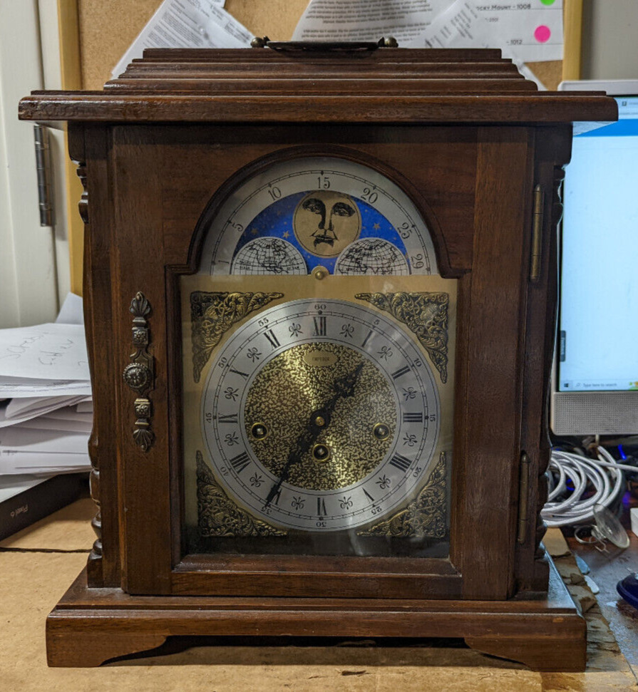 Vintage Emperor Lunar Cycle Calendar Clock, Franz Hermle (As Is)