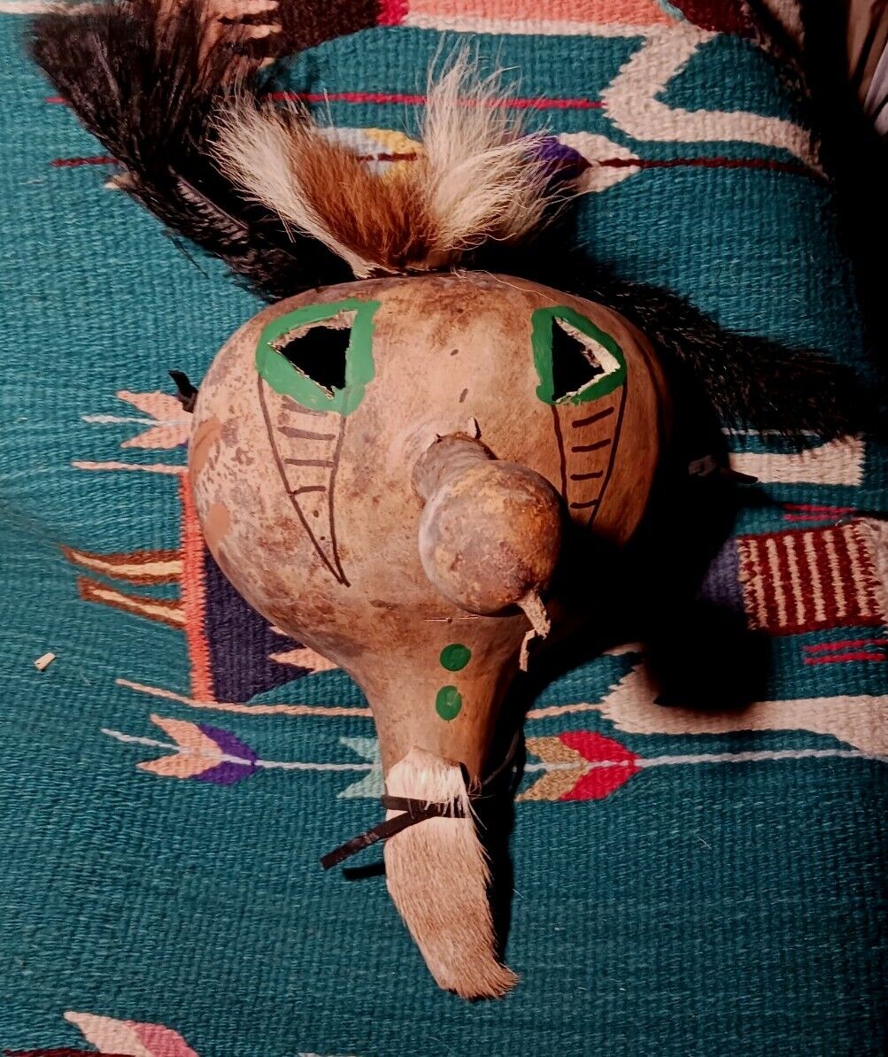 **AWESOME NATIVE AMERICAN LOUISIANA  GOURD BOOGER MASK LARGE  VERY UNIQUE RARE*