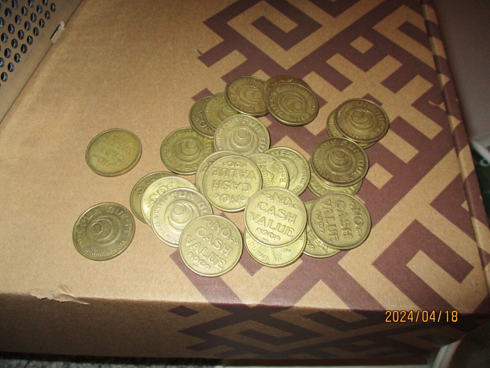 USED, BRASS ARCADE or SLOT TOKEN .984 size, 25mm LOT OF 50 (only 14 cents ea.)