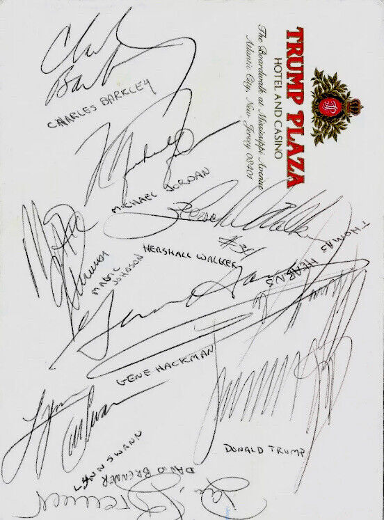 Michael Jordan / President Donald Trump & Signed + 9 Celebrity Autographs (JSA)