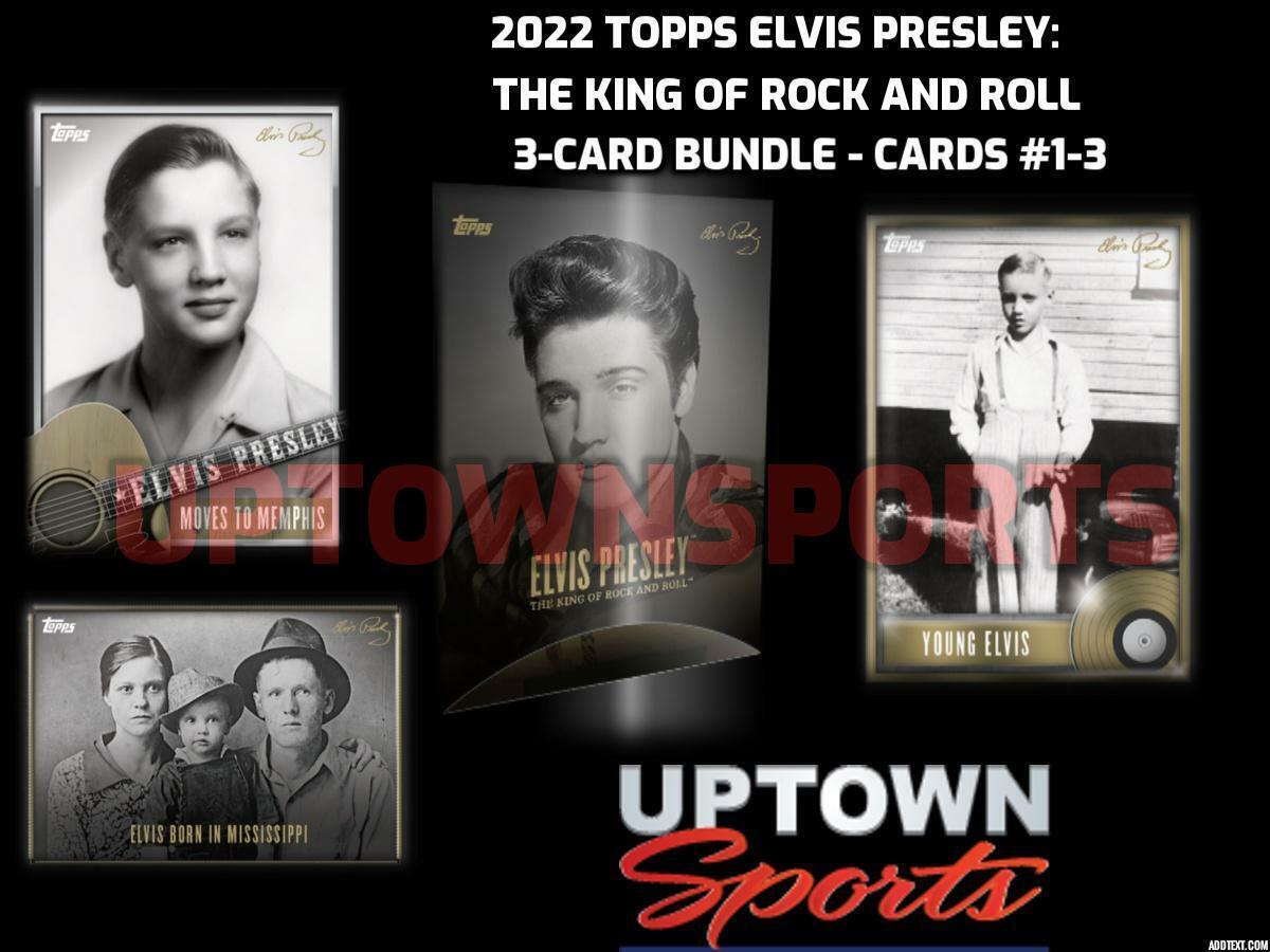 2022 Topps Elvis Presley: The King of Rock and Roll 3-Card Bundle - Cards #1-3