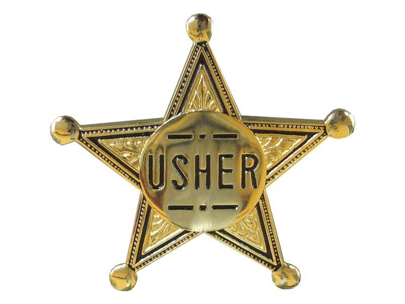 Badge-Usher-Pin Back (2\