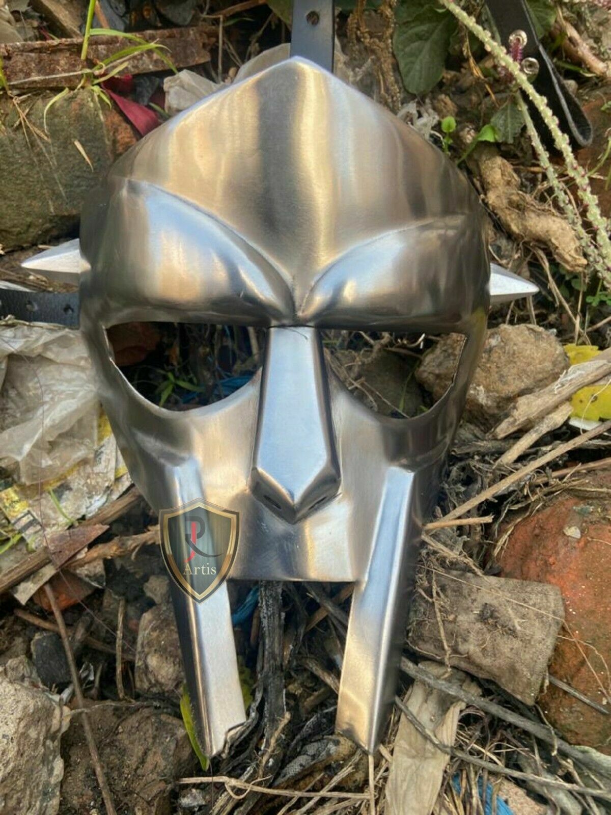 Rj.Artis MF Doom Mask Hand-Forged Sca Larp Gladiator MF Doom Rapper Madvillain