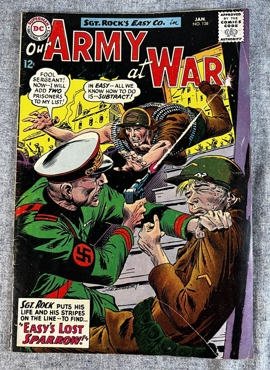 Sgt. Rock Our Army at War #138 DC Comics Easy\'s Lost Sparrow January 1964, VG
