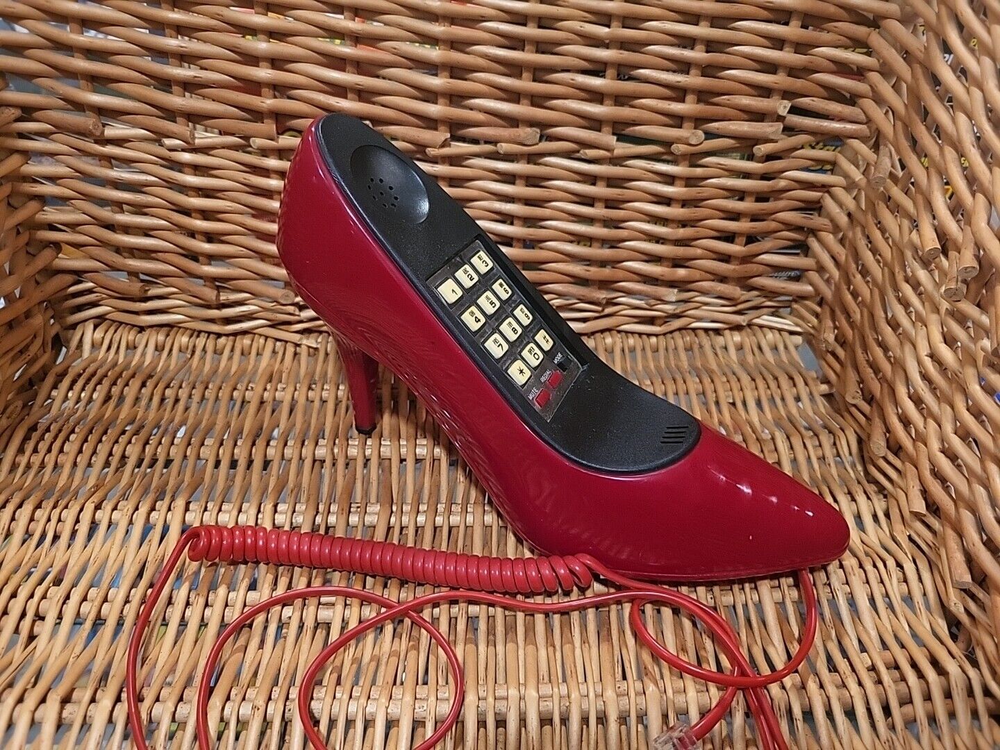 Vtg Columbia Shoe Fashion Red High Heel Telephone WORKS