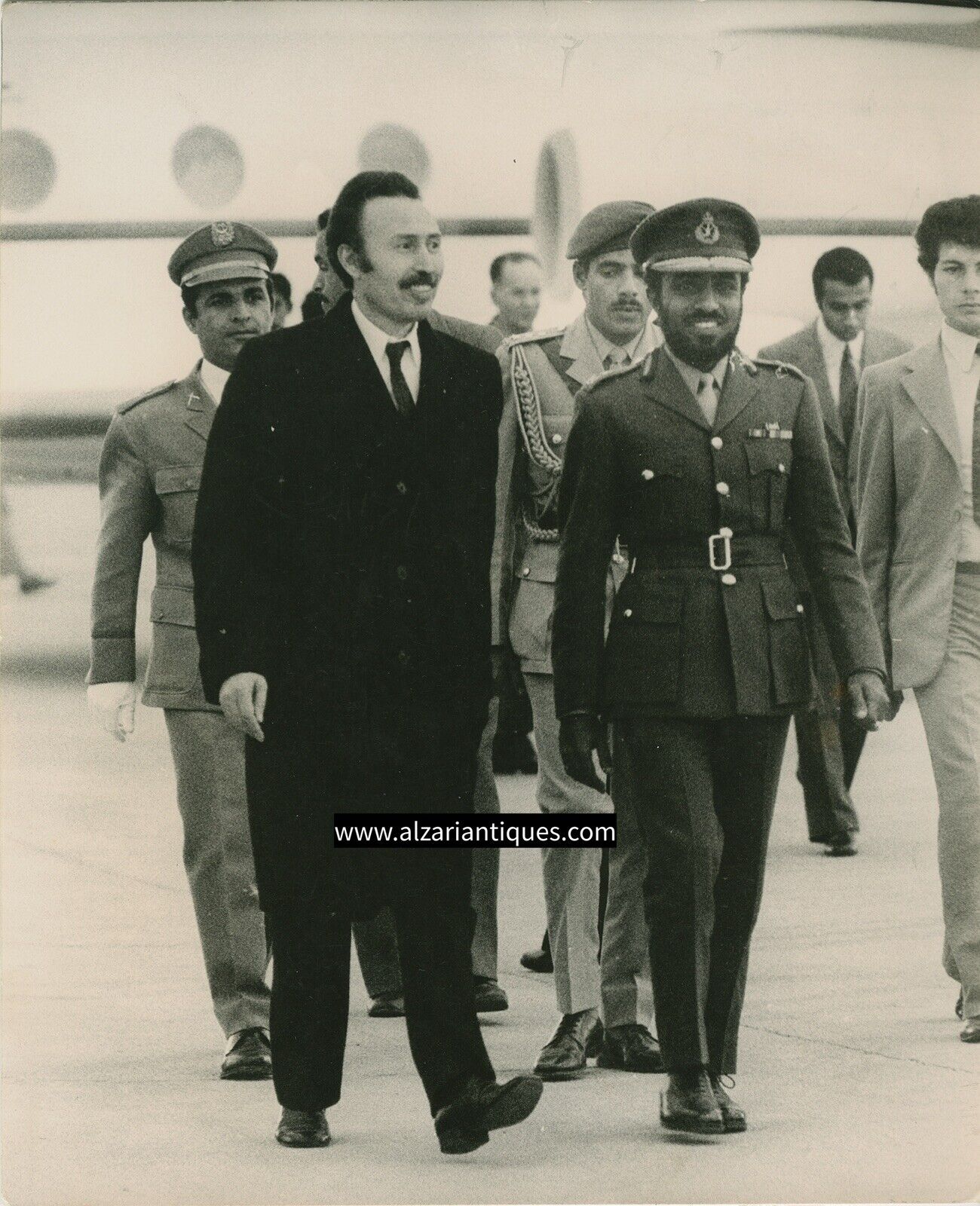 Sultan Qaboos Of Oman Algeria Houari Visit A13 A1343 Original Vintage Photo