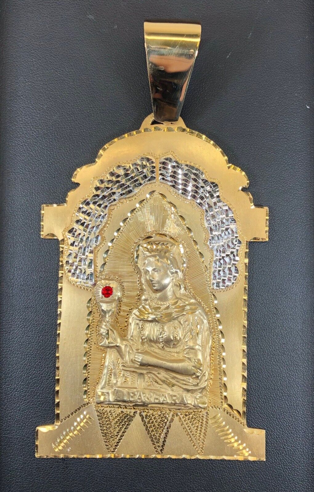 ST BARBARA Medallion Silver 925 With Gold Plating