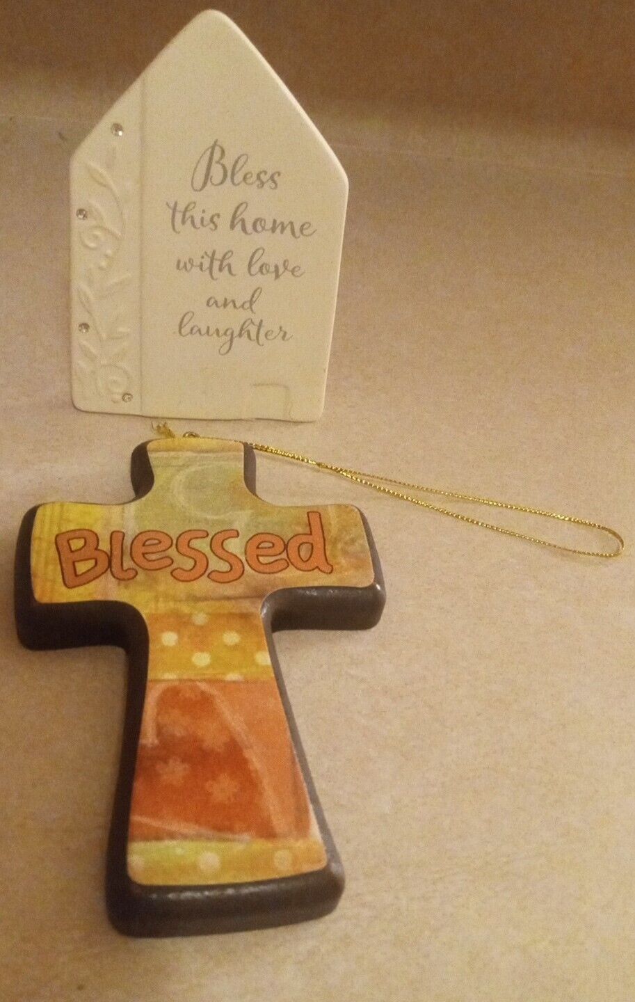 Lot of 2 Religious House Blessings Prayer Signs Plaques Christianity NEW w/TAGS 
