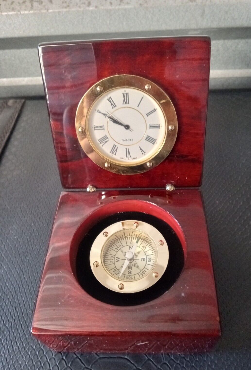 Navigator Modern Wood Clock With Navigation Desk Clock