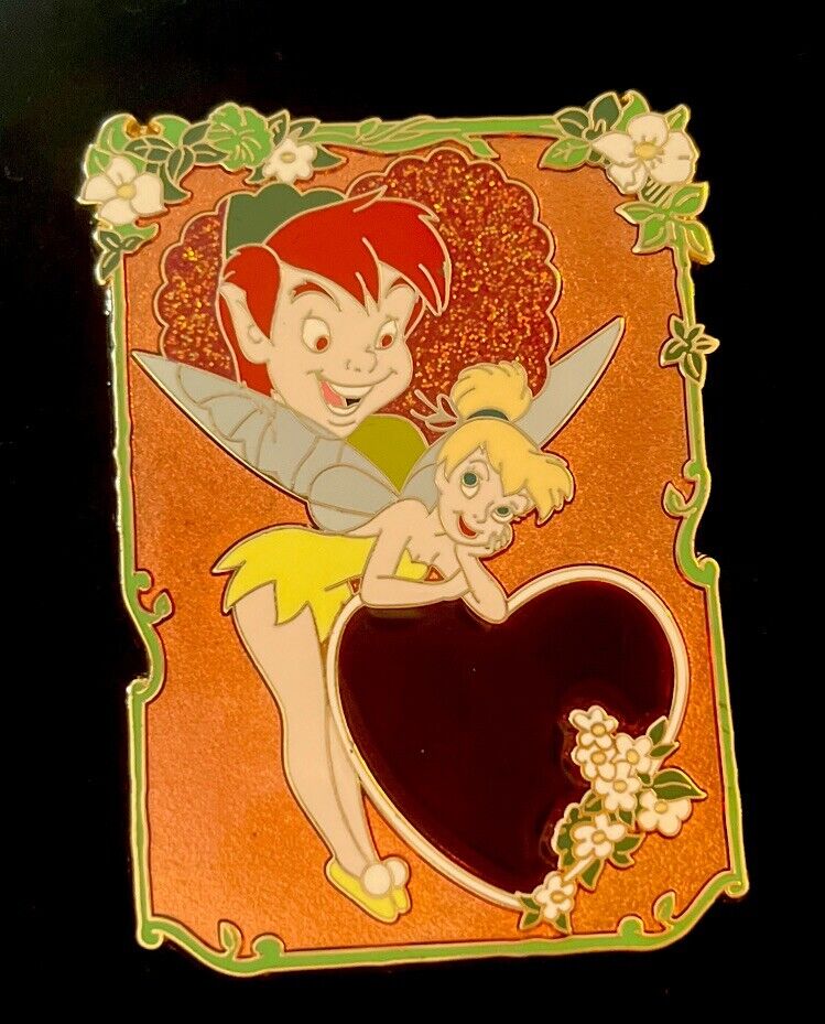 Disney Peter Pan Tinker Bell Valentines Day LE 100 Heart Pin 2010 W/ Card LG