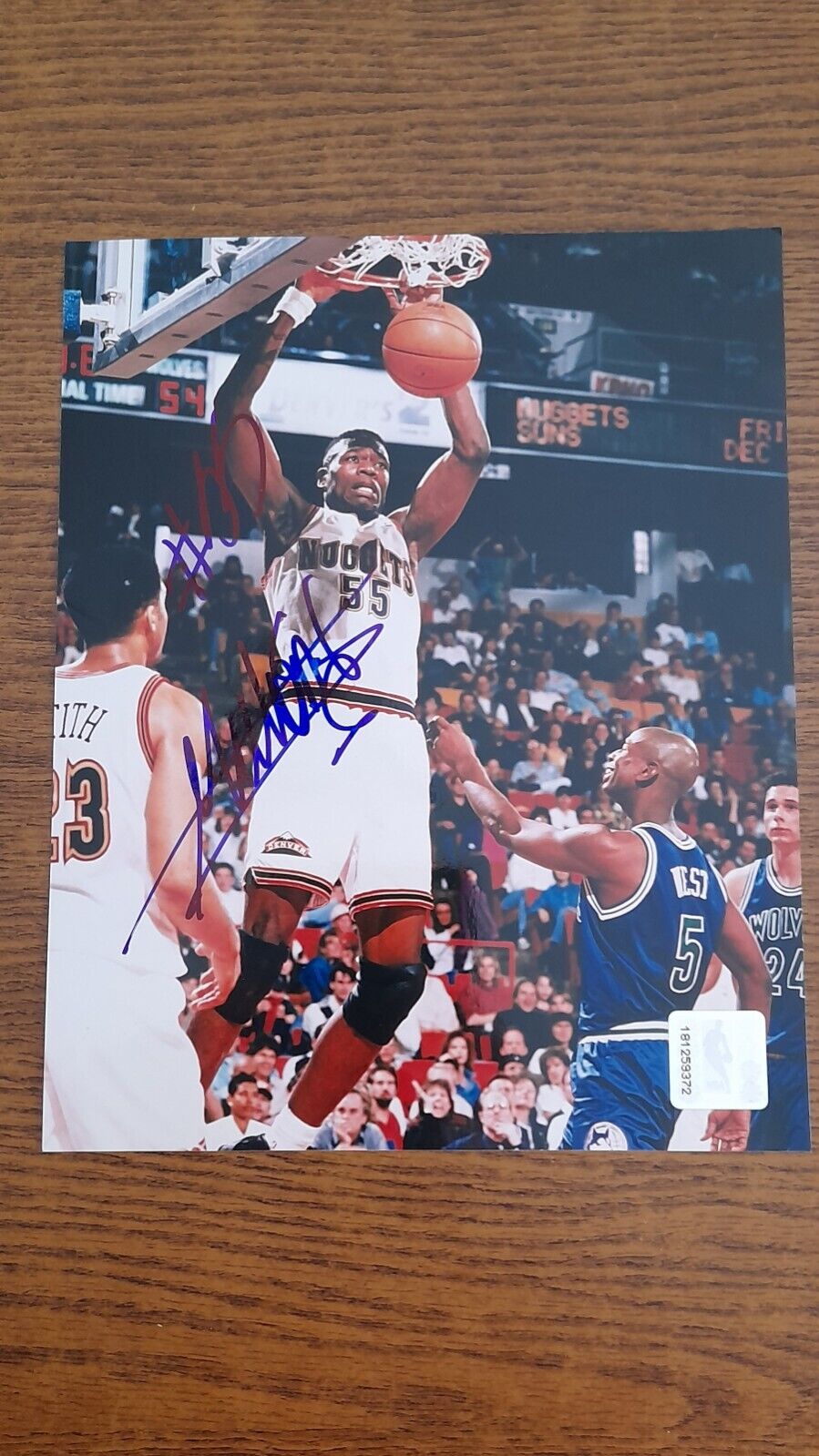 DIKEMBE MUTOMBO photo 25x20cm signed signed - DENVER NUGGETS - AUTHENTIC AUTOGRAPH