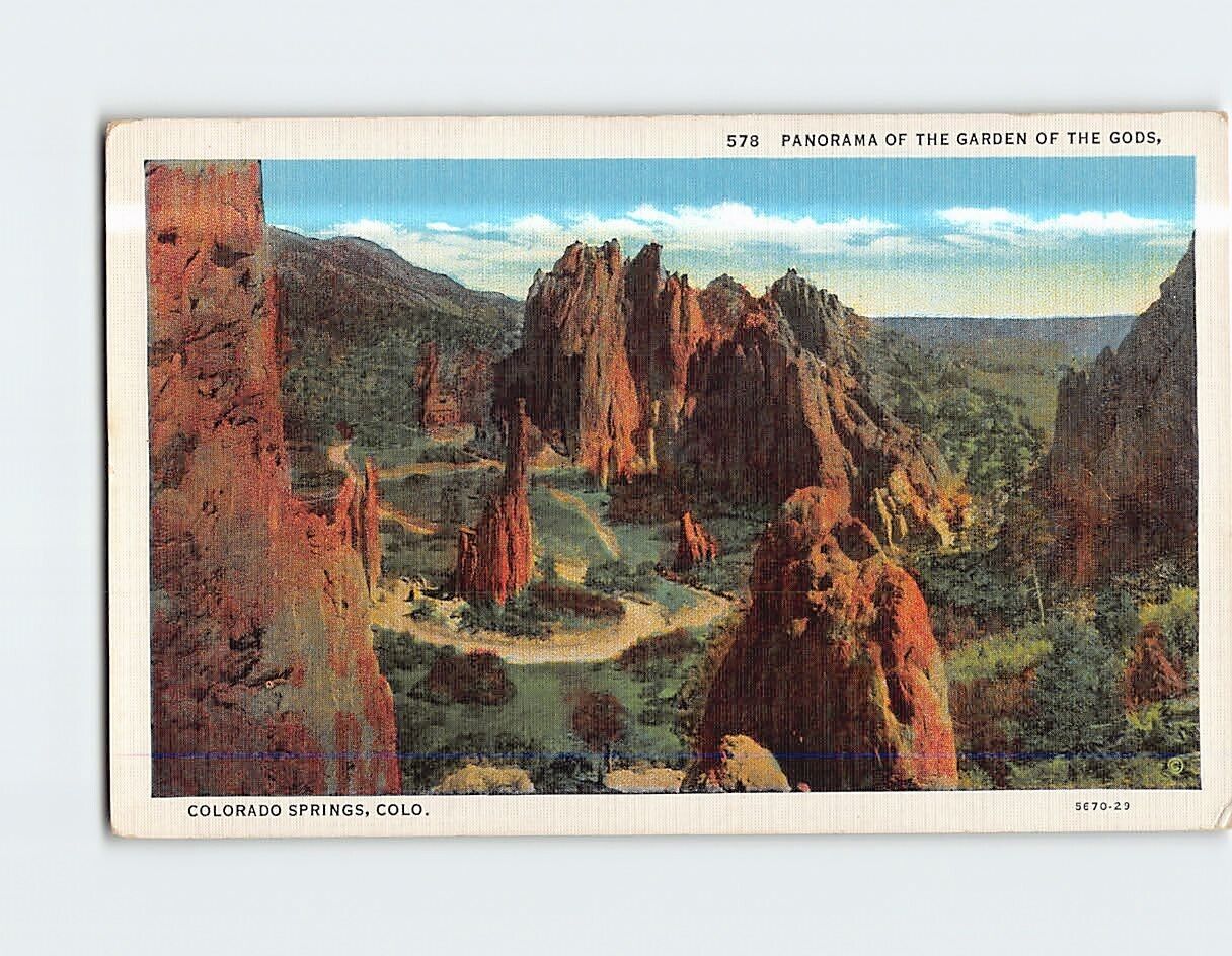 Postcard Panorama of the Garden of the Gods Colorado Springs Colorado USA