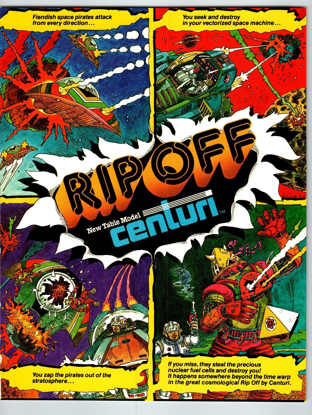 Rip Off Arcade Video Game Flyer Original 1979 Retro Space Age Sci-Fi Art 2 Sides