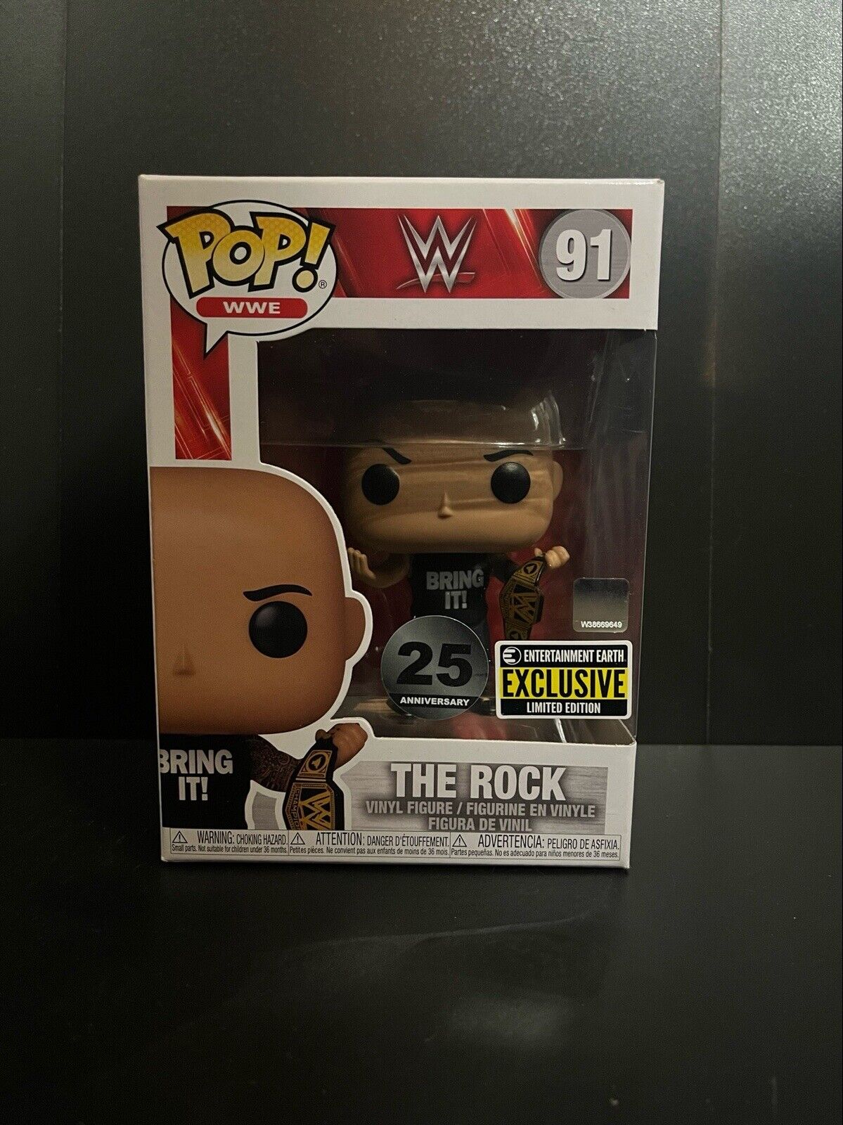 Funko Pop The Rock #91 WWE Entertainment Earth Exclusive Wrestling APRIL