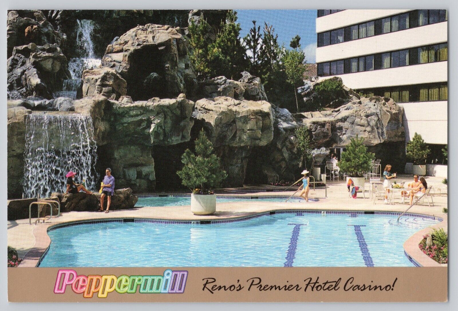 Peppermill Waterfall Pool Casino Resort Hotel Reno Nevada