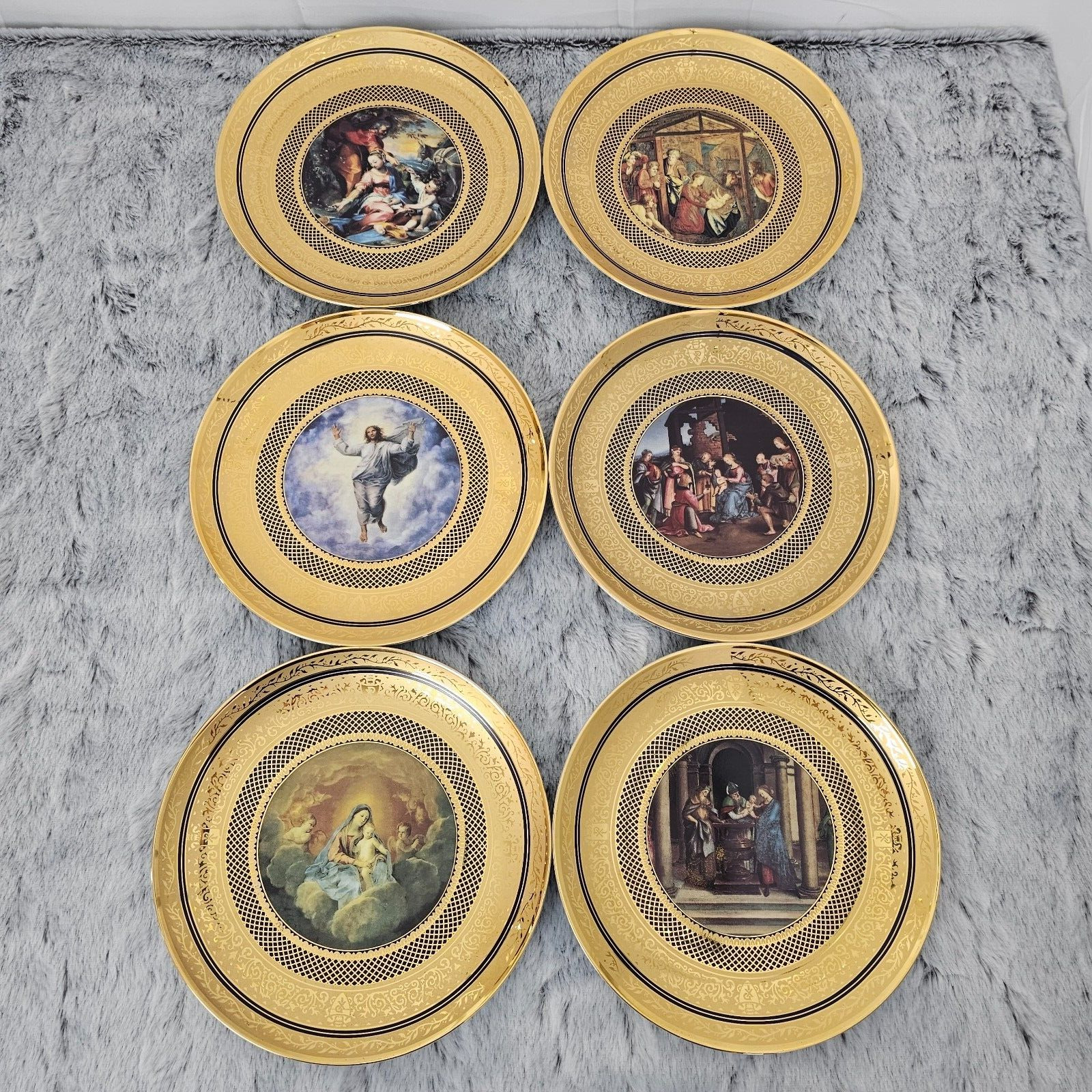 Franklin Mint Vatican Museums Set of Six Fine Porcelain 8\