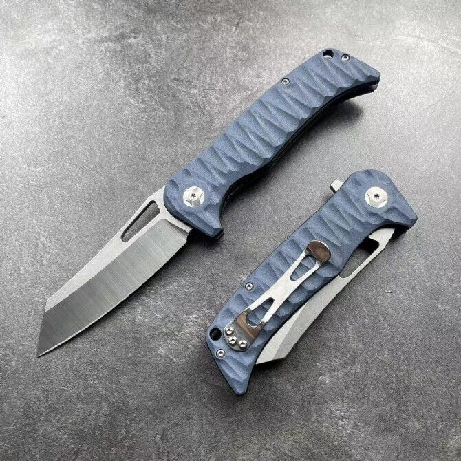 New Fast Opening Satin D2 Steel Blade G10 Handle Folding Pocket Knife EDC JJ160