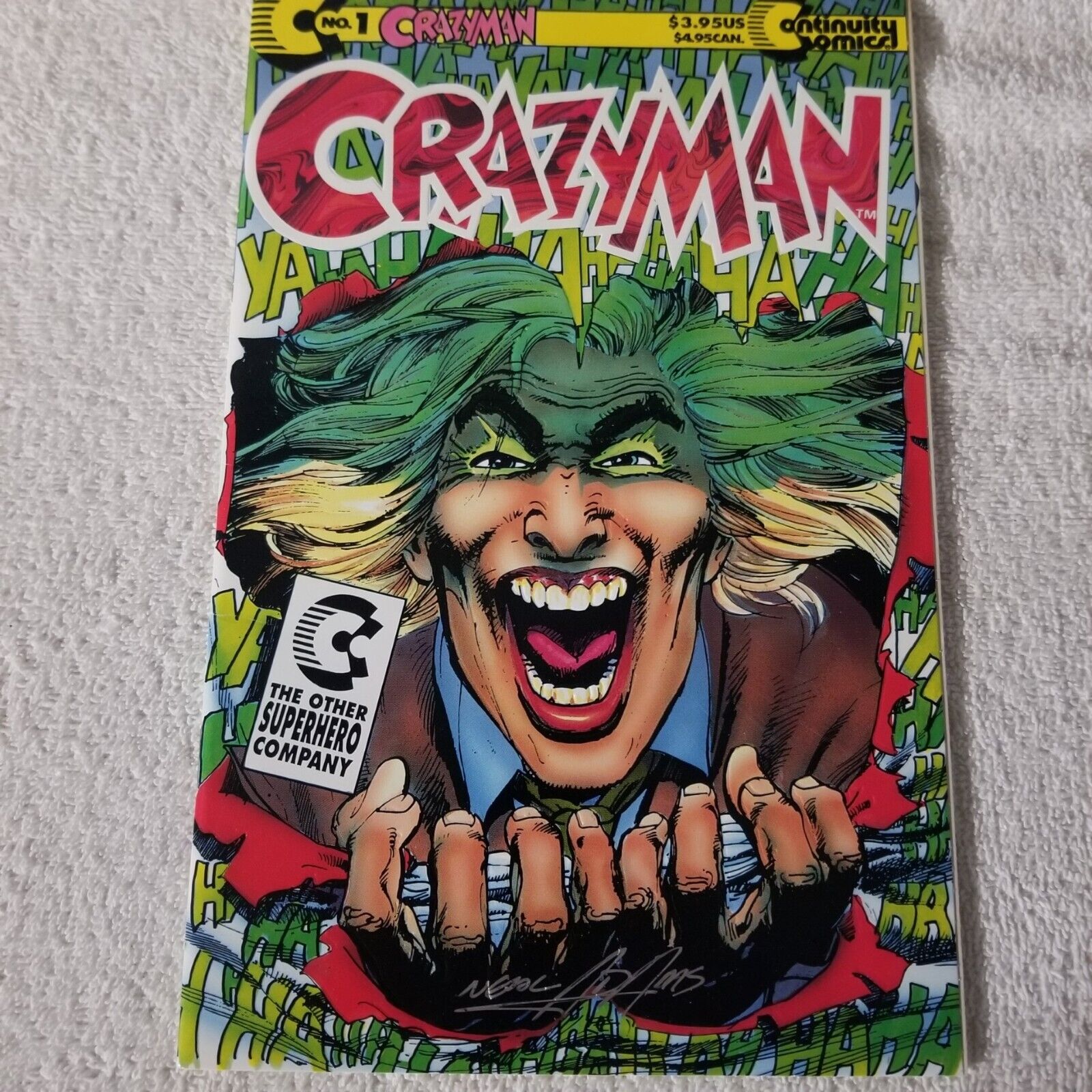 Crazyman Comic No 1 Signed By NEAL ADAMS, Batman Artist - 1991