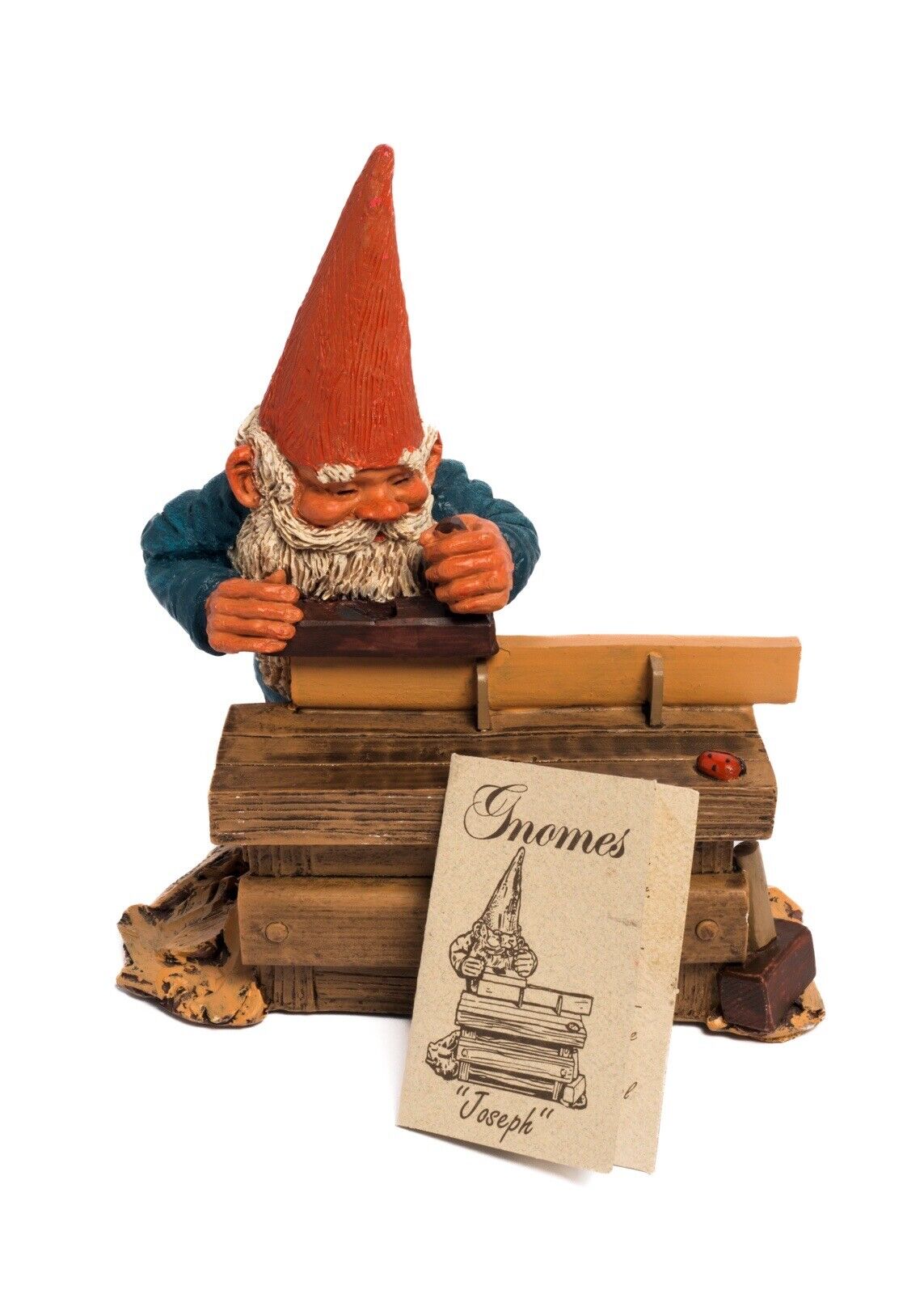 Vintage 1993 Enesco Gnome By Klaus Wickl, Joseph Carpenter Figurine 323659