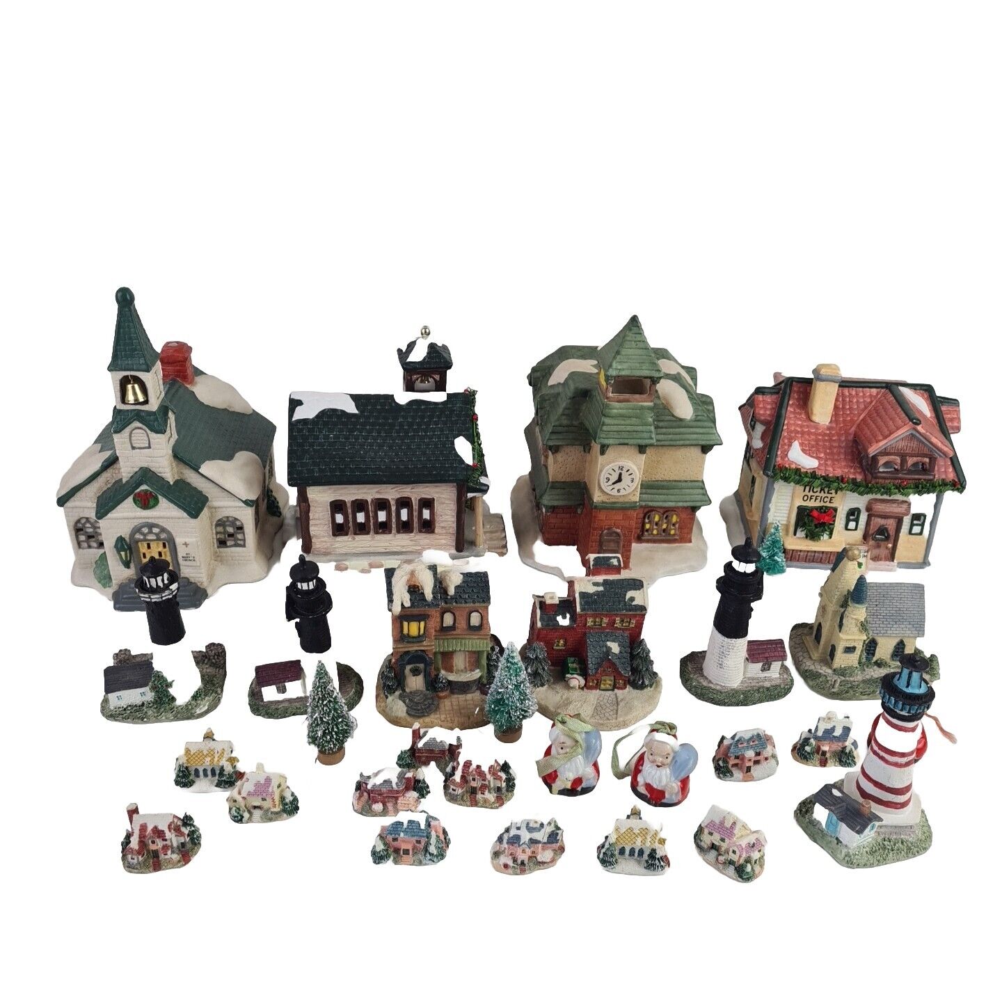 🚨 Lot Vintage 90S Christmas Valley Porcelain Christmas Village House Minihouses