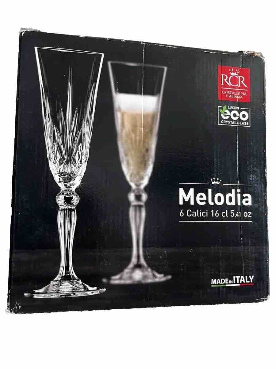 RCR Crystal Melodia Wedding Champagne Flute Set of 6