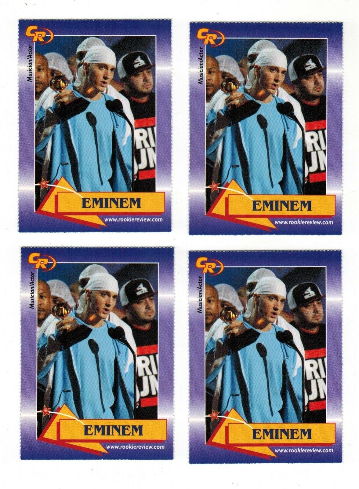 (4)x Eminem Music Actor Celebrity Review 2003 Trading Cards Rap