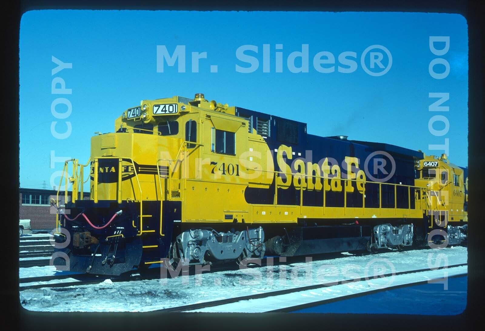 Original Slide ATSF Santa Fe Rare New B39-8 (Ony 3 On ATSF Roster) 7401 In 1985
